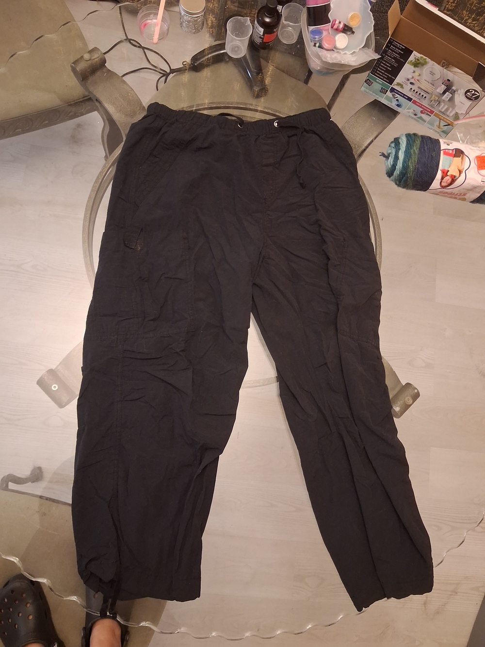 Women's Black Casual Parachute Pants